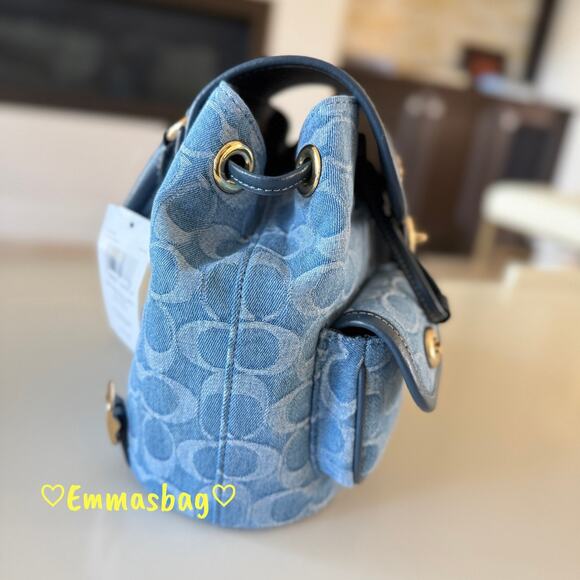 Coach Hadley Backpack In Signature Denim CDB95 denim/Gold/Indigo main image 8